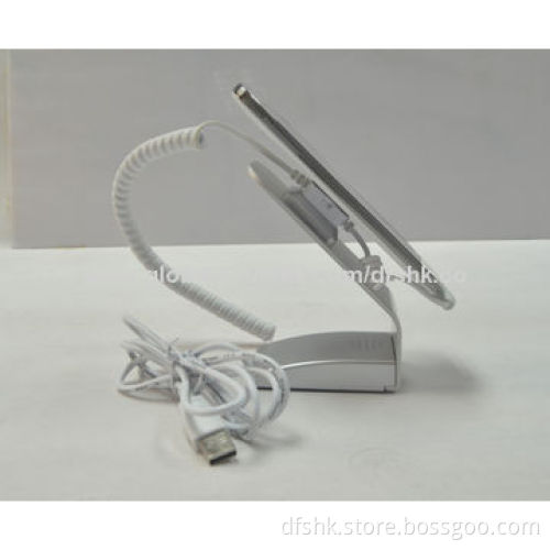 silver mobile phone security holder one cable with charging function